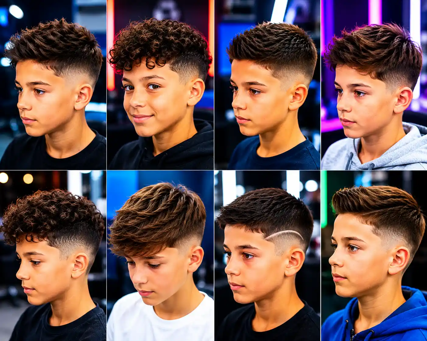 Coupe garçon 10 ans avec dégradé moderne et coiffures tendance adaptées à l'école et au sport