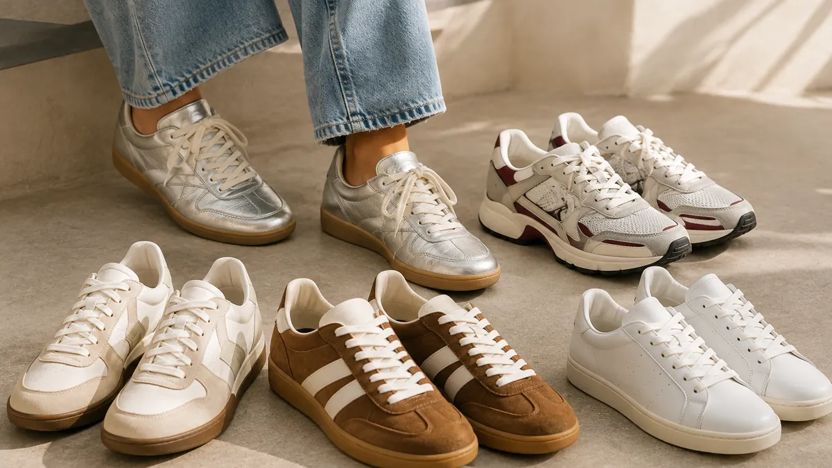 Baskets tendance 2026 dans plusieurs styles rétro et modernes