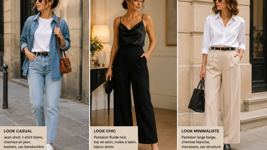 Idées de looks femme casual, chic et minimaliste