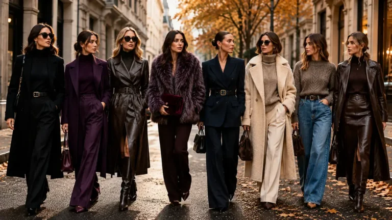 Looks femme illustrant les tendances automne hiver 2026 2027 en ville