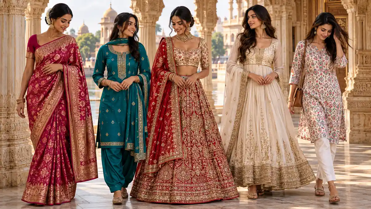 Tenues femme en Inde avec vêtements traditionnels colorés