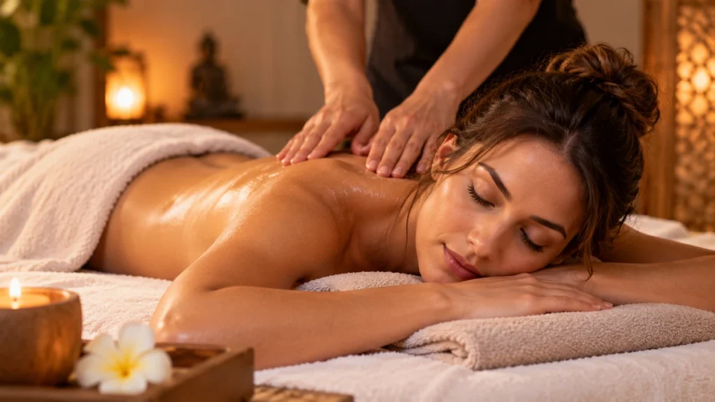 Massage tantrique réalisé dans une ambiance calme et chaleureuse