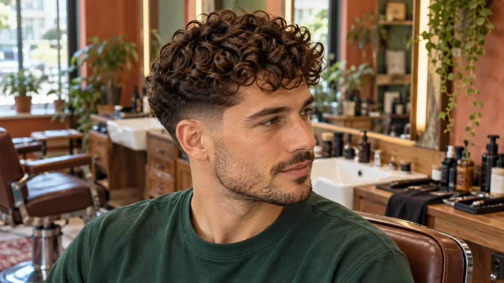 # Coupe curly homme : 7 idées pour cheveux bouclés et conseils pour bien choisir 💈 « Curly » signifie simplement « bouclé » : ce n'est pas une coupe unique, mais une façon de mettre en valeur des cheveux bouclés. La coupe curly homme peut être courte, dégradée, mi-longue ou longue. Voici sept styles, de la coupe courte structurée au long dégradé, avec leur rendu, leur texture idéale et ce qu'il faut demander au coiffeur. ## Coupe curly homme : 7 styles pour cheveux bouclés Chaque coupe ci-dessous décrit les côtés, le dessus, le volume et le rendu. Les photos sont à ajouter sous forme de visuels avec les textes ALT proposés. ### 1. Coupe curly courte : le classique facile à vivre Les côtés sont tondus court et le dessus conserve un peu de longueur, juste assez pour laisser les boucles se former. Le volume reste contenu et le coiffage prend peu de temps. C'est une bonne base pour des cheveux bouclés homme que l'on veut simples à gérer. *Visuel suggéré, ALT : « Homme de profil avec une coupe curly courte, côtés nets et dessus bouclé »* ### 2. Curly crop avec frange bouclée Le curly crop garde le dessus court et texturé, avec une frange bouclée qui tombe sur le front. Les côtés sont dégagés. Le rendu est moderne et structuré, et il convient bien aux boucles serrées ou moyennes. *Visuel suggéré, ALT : « Curly crop avec frange bouclée et côtés courts, vu de face »* ### 3. Taper bouclé : des côtés progressifs Le taper bouclé raccourcit progressivement les cheveux aux tempes et sur la nuque, de façon localisée. Le reste de la tête garde sa longueur. C'est la version la plus discrète du dégradé, très propre sur une coupe courte à moyenne. *Visuel suggéré, ALT : « Taper bouclé sur la nuque et les tempes, dessus aux boucles naturelles »* ### 4. Dégradé bouclé bas : un fondu plus étendu Le dégradé bouclé part bas, près de la nuque et des oreilles, et monte progressivement. Il est plus étendu qu'un taper, avec un fondu plus visible entre les côtés et le dessus. Il met en valeur le volume des boucles sans élargir la silhouette. *Visuel suggéré, ALT : « Dégradé bas sur cheveux bouclés, vue de dos avec fondu progressif »* ### 5. Undercut bouclé : un contraste marqué L'undercut bouclé rase ou tond très court les côtés, tout en laissant une vraie longueur sur le dessus. Le contraste est net, plus tranché qu'avec un taper ou un dégradé. Il demande des contours entretenus régulièrement pour garder sa forme. *Visuel suggéré, ALT : « Undercut bouclé avec côtés rasés et dessus long aux boucles marquées »* ### 6. Cheveux bouclés mi-longs : naturel et volume Les cheveux bouclés mi-longs descendent vers les oreilles ou la nuque. Les boucles naturelles y gagnent en mouvement et en volume. Une coupe de structure évite l'effet triangle, c'est-à-dire un volume qui s'élargit trop sur les côtés. *Visuel suggéré, ALT : « Homme aux cheveux bouclés mi-longs, boucles souples et volume naturel »* ### 7. Long dégradé bouclé : l'effet libre Les longueurs sont conservées, mais coupées en couches pour alléger la masse. Le rendu est libre et ample, avec des boucles qui s'enroulent bien. C'est la coupe qui demande le plus de patience, car il faut laisser pousser, et un entretien soigneux des longueurs. *Visuel suggéré, ALT : « Long dégradé bouclé avec boucles en couches, porté lâché »* ## Taper, dégradé ou undercut : quelle différence ? Ces trois termes se ressemblent, mais décrivent des effets différents sur les côtés. | Technique | Où et comment | Contraste | Rendu | | --- | --- | --- | --- | | Taper | Raccourcissement localisé aux tempes et à la nuque | Faible | Discret | | Dégradé | Fondu plus étendu sur les côtés | Moyen | Progressif | | Undercut | Côtés très courts, dessus long | Fort | Marqué | ## Coupe ou coiffage : ne pas confondre L'effet mouillé et le man bun sont surtout des façons de coiffer, pas des coupes. L'effet mouillé dépend du produit utilisé, et le man bun se fait sur des cheveux assez longs. Le coiffeur coupe la structure, vous fabriquez le reste à la maison. ## Quelle coupe curly homme selon votre type de boucles ? Pour choisir, tenez compte de quatre critères : le type de boucle, la densité, la longueur disponible et le temps de coiffage. - **Boucles serrées :** elles raccourcissent beaucoup au séchage. Un curly crop ou un taper bouclé les structure bien. - **Boucles larges ou souples :** elles supportent bien le mi-long et le long dégradé. - **Cheveux denses :** un dégradé ou un undercut allège le volume sur les côtés. - **Cheveux fins :** une coupe courte à moyenne évite l'effet aplati. Le temps de coiffage compte aussi. Si vous avez cinq minutes le matin, privilégiez une coupe courte ou un taper, qui se coiffent presque seuls. Si vous aimez prendre le temps de définir vos boucles, le mi-long et le long dégradé vous laisseront plus de liberté, mais demandent un geste régulier. | Situation | Coupe à envisager | Temps de coiffage | | --- | --- | --- | | Matin pressé | Coupe curly courte, taper bouclé | Court | | Style structuré | Curly crop, dégradé bas | Moyen | | Look marqué | Undercut bouclé | Moyen, contours à entretenir | | Boucles libres | Mi-long, long dégradé | Plus long | Les repères de visage sont indicatifs. Un visage allongé supporte bien le volume sur les côtés, alors qu'un visage plus rond profite d'un peu de hauteur sur le dessus. Il ne s'agit pas de règles universelles : l'essai chez le coiffeur reste le meilleur test. ## Que demander au coiffeur pour une coupe curly ? Apportez une photo de référence avec une texture proche de la vôtre : une boucle serrée ne donnera pas le même résultat qu'une boucle large. Précisez ensuite quatre éléments : - la longueur à conserver sur le dessus ; - le contraste souhaité sur les côtés (taper, dégradé ou undercut) ; - la présence éventuelle d'une frange ; - la manière dont vous coiffez au quotidien. Aucune longueur universelle en centimètres ne convient : les boucles raccourcissent visuellement une fois sèches. Un coiffeur habitué aux cheveux bouclés peut couper à sec ou sur boucles sèches pour voir le résultat final. ## Peut-on avoir une coupe curly avec des cheveux raides ? Une coupe seule ne transforme pas durablement des cheveux raides en cheveux bouclés. Un coiffage peut créer un effet temporaire. La permanente est une prestation différente, réalisée par un professionnel, et ne se confond pas avec une coupe. ## Entretien des cheveux bouclés : une routine courte L'entretien des cheveux bouclés repose sur quelques gestes réguliers. 1. **Un soin adapté :** shampoing doux et après-shampoing hydratant, selon votre texture. 2. **Une crème définissante :** appliquée sur cheveux humides, en petite quantité pour ne pas alourdir. 3. **Un séchage doux :** à l'air libre ou avec un diffuseur, sans frotter la serviette. 4. **Un coiffage sans excès :** évitez de brosser les cheveux secs, qui feraient gonfler les boucles. Faites reprendre la coupe lorsque sa forme ne vous convient plus, surtout pour les contours d'un taper ou d'un undercut.